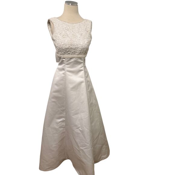 Vintage Mori Lee Wedding gown dress Madeline Gardner tmless bridal 90s luxe sz 4 - Picture 4 of 16